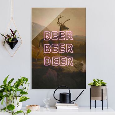 Quadro in vetro - Beer Beer Deer - Formato verticale 2:3