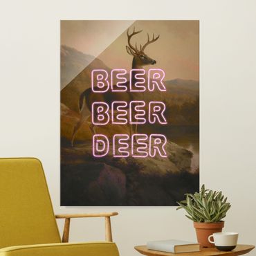 Quadro in vetro - Beer Beer Deer - Formato verticale 3:4
