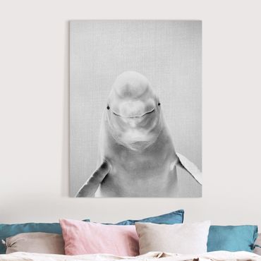Stampa su tela - Beluga Bob in bianco e nero - Formato verticale 3:4