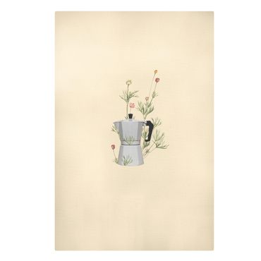 Stampa su tela - Bialetti con fiori - Formato verticale 2:3