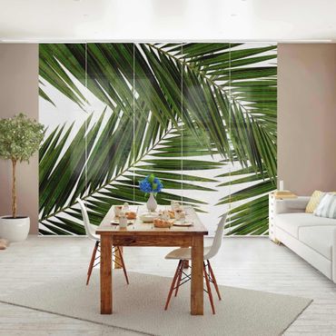 Tenda scorrevole set - Scorcio tra foglie di palme verdi - Pannello