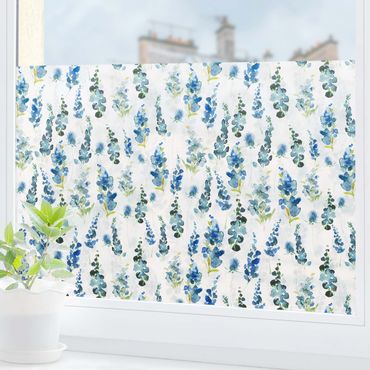 Decorazione per finestre - Magnifici fiori in blu