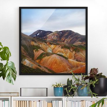 Poster con cornice - Montagne colorate in Islanda
