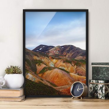 Poster con cornice - Montagne colorate in Islanda