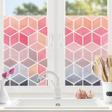 Decorazione per finestre - Geometria colorata pastello