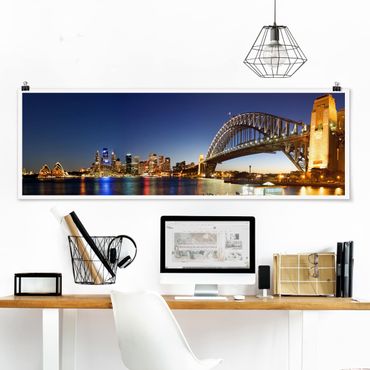 Poster - Sydney At Night - Panorama formato orizzontale