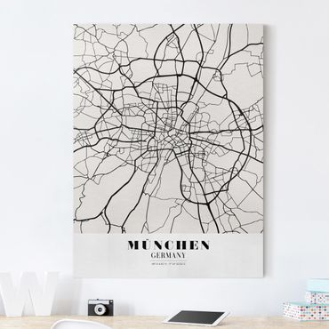 Stampa su tela - Munich City Map - Classic - Verticale 3:4
