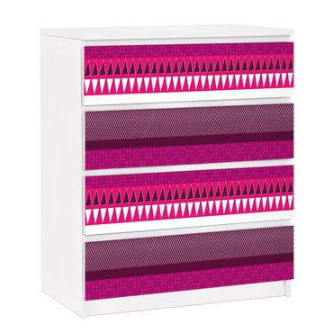 Carta adesiva per mobili IKEA - Malm Cassettiera 4xCassetti - Pink Ethnomix
