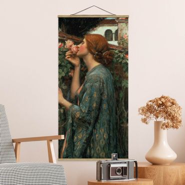 Quadro su tessuto con stecche per poster - John William Waterhouse - L'anima della rosa - Verticale 2:1