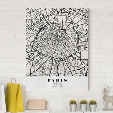 Stampa su tela - Paris City Map - Classic - Verticale 3:4