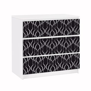 Carta adesiva per mobili IKEA - Malm Cassettiera 3xCassetti - Dot pattern in black