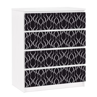 Carta adesiva per mobili IKEA - Malm Cassettiera 4xCassetti - Dot pattern in black