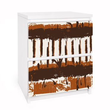 Carta adesiva per mobili IKEA - Malm Cassettiera 2xCassetti - Ethno Strips