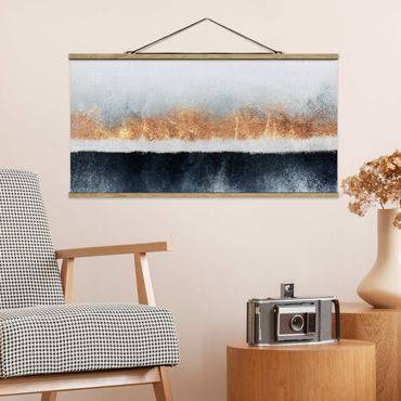 Foto su tessuto da parete con bastone - Elisabeth Fredriksson - Golden Horizon Acquerello - Orizzontale 1:2