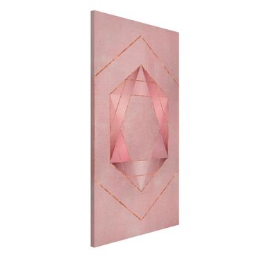 Lavagna magnetica - Geometria In rosa e oro io - Formato verticale 4:3