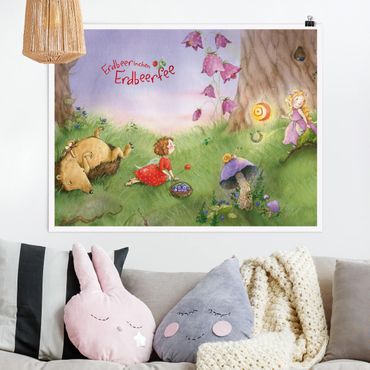 Poster - Strawberry Coniglio Erdbeerfee - Nella Foresta - Orizzontale 3:4
