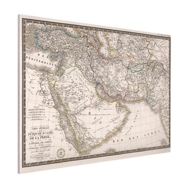 Lavagna magnetica - Cartina vintage in Oriente