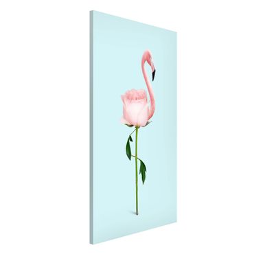 Lavagna magnetica - Flamingo con Rosa - Formato verticale 4:3