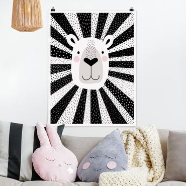Poster - Zoo con Patterns - Lion - Verticale 4:3