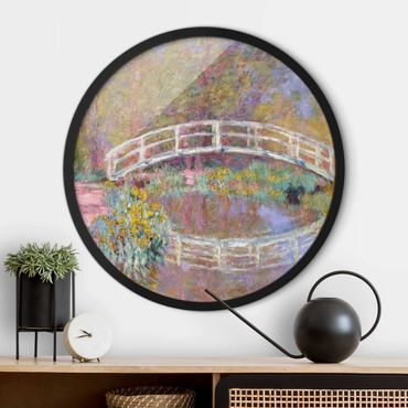 Quadro rotondo incorniciato - Claude Monet - Ponte del giardino di Monet