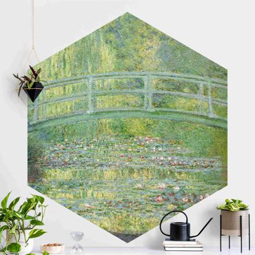 Carta da parati esagonale adesiva con disegni - Claude Monet - Ponte giapponese