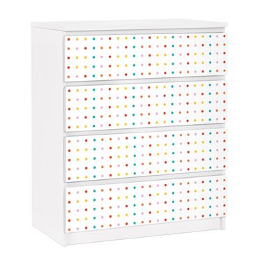Carta adesiva per mobili IKEA - Malm Cassettiera 4xCassetti - No.UL748 Little Dots