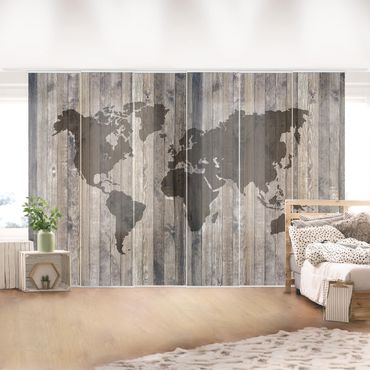 Tende scorrevoli set - Wood World Map