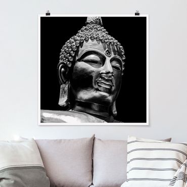 Poster - Buddha Statue Viso - Quadrato 1:1