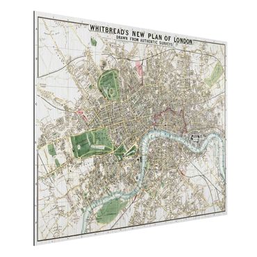 Stampa su alluminio spazzolato - Vintage Mappa Londra - Orizzontale 3:4