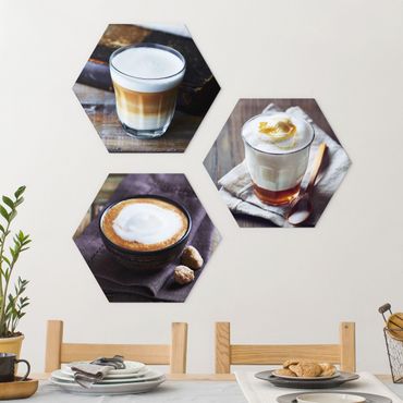 Esagono in Alluminio Dibond - Caffè Latte