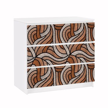 Carta adesiva per mobili IKEA - Malm Cassettiera 3xCassetti - Woodcut in brown