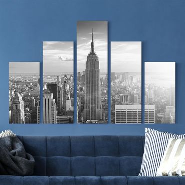 Stampa su tela 5 parti - Manhattan skyline