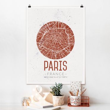 Poster - Mappa Paris - Retro - Verticale 4:3