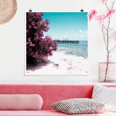 Poster - Paradise Beach Isla Mujeres - Quadrato 1:1