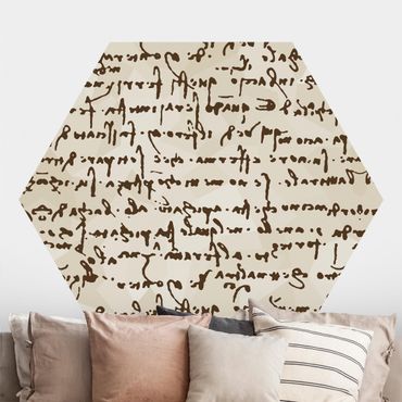 Carta da parati esagonale adesiva con disegni - Il manoscritto di da Vinci