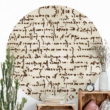 Carta da parati rotonda autoadesiva - manoscritto Da Vinci