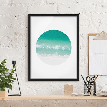 Poster con cornice - Il mare in un cerchio