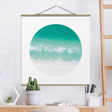 Foto su tessuto da parete con bastone - Il mare in un cerchio - Quadrato 1:1