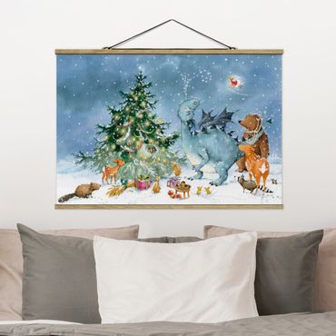 Foto su tessuto da parete con bastone - Procione Wassili - Il Festival di Natale