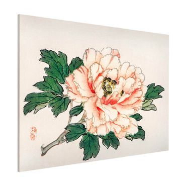 Lavagna magnetica - Asian Vintage Disegno rosa crisantemo - Formato orizzontale 3:4