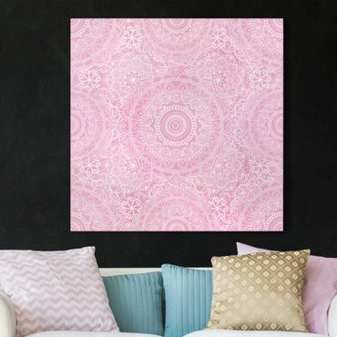 Stampa su tela - Mandala modello rosa - Quadrato 1:1