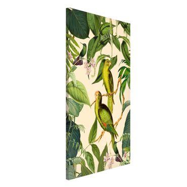 Lavagna magnetica - Vintage Collage - Pappagalli In The Jungle - Formato verticale 4:3