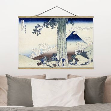 Foto su tessuto da parete con bastone - Katsushika Hokusai - Mishima Pass Kai Provincia - Orizzontale 2:3