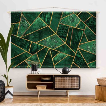 Arazzo da parete - Smeraldo scuro con oro