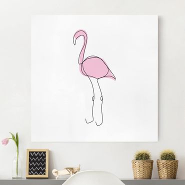 Quadri su tela - Flamingo Line Art