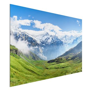 Stampa su alluminio - Panorama delle Alpi svizzere
