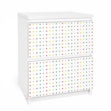 Carta adesiva per mobili IKEA - Malm Cassettiera 2xCassetti - No.UL748 Little Dots