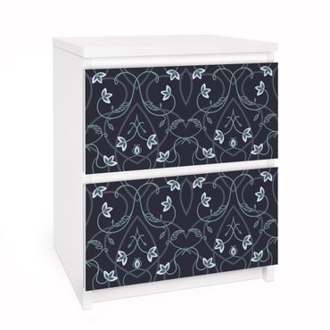 Carta adesiva per mobili IKEA - Malm Cassettiera 2xCassetti - Floral ornament fantasy