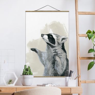 Foto su tessuto da parete con bastone - Forest Friends - Raccoon - Verticale 3:2