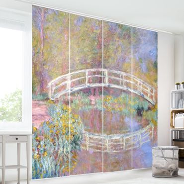 Tende scorrevoli set - Claude Monet - Giardino del Ponte di Monet - 4 Pannelli